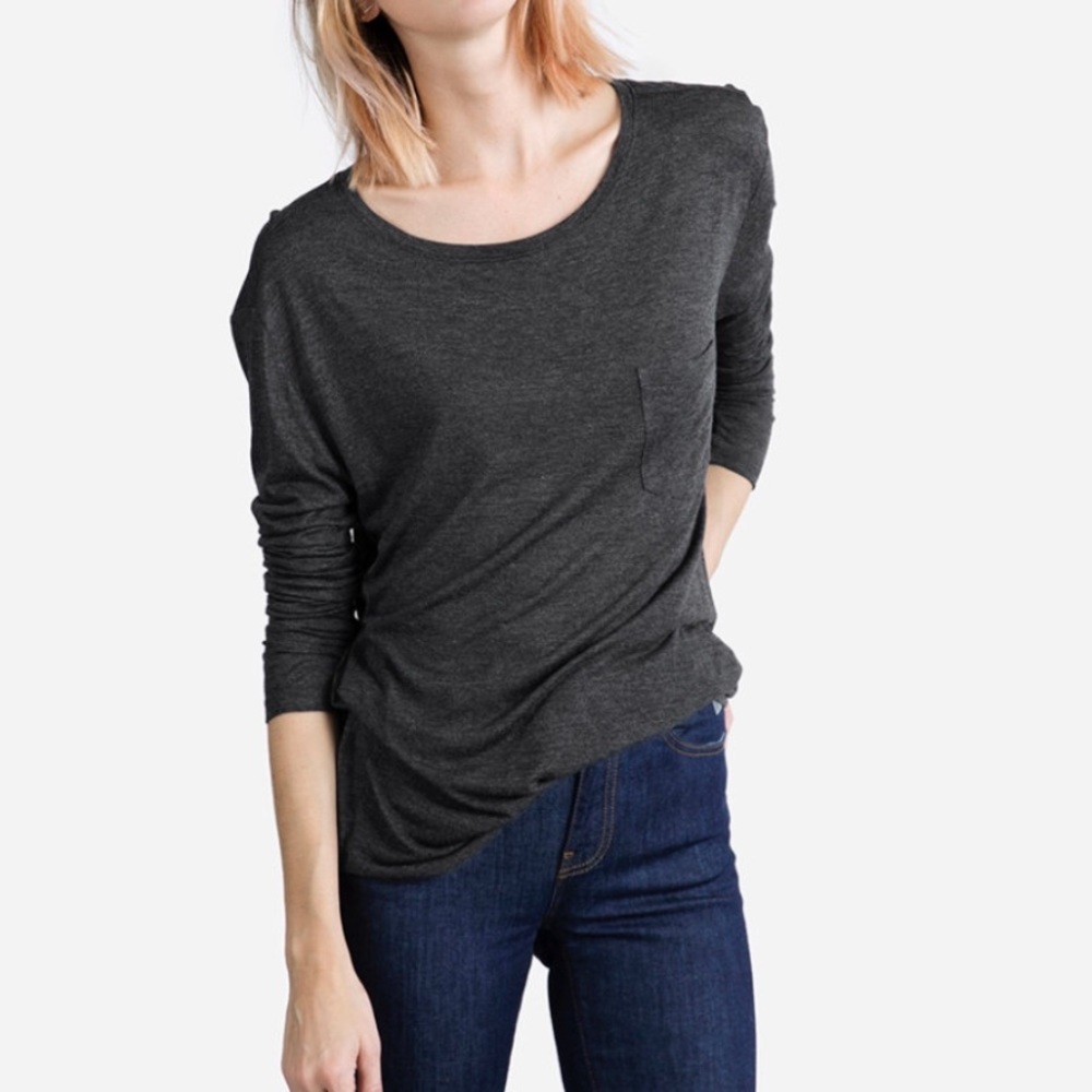 EVERLANE ryan long sleeve t-shirt gray S (H9)